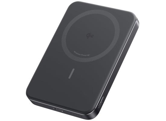 Anker MagGo Power Bank, Ultra-Slim 10,000mAh Magnetic Battery Pack, Qi2 Certified 15W Ultra-Fast MagSafe Compatible Portable Charger, Ergonomic Design, for iPhone16/15/14/13/12 Series Only - Black